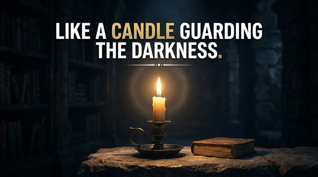 Like a candle guarding the darkness