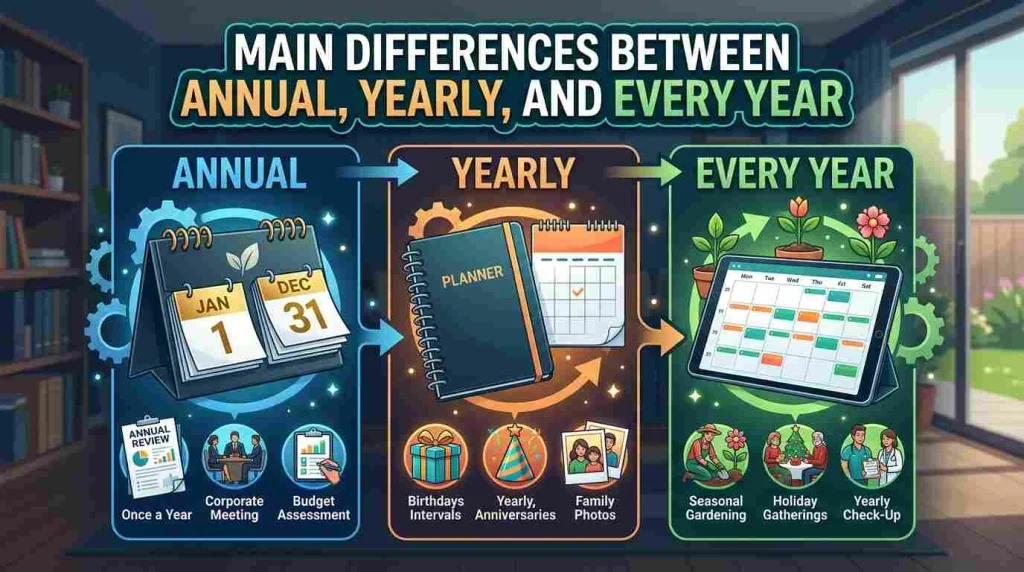 Main Differences Between Annual vs Yearly vs Every Year
