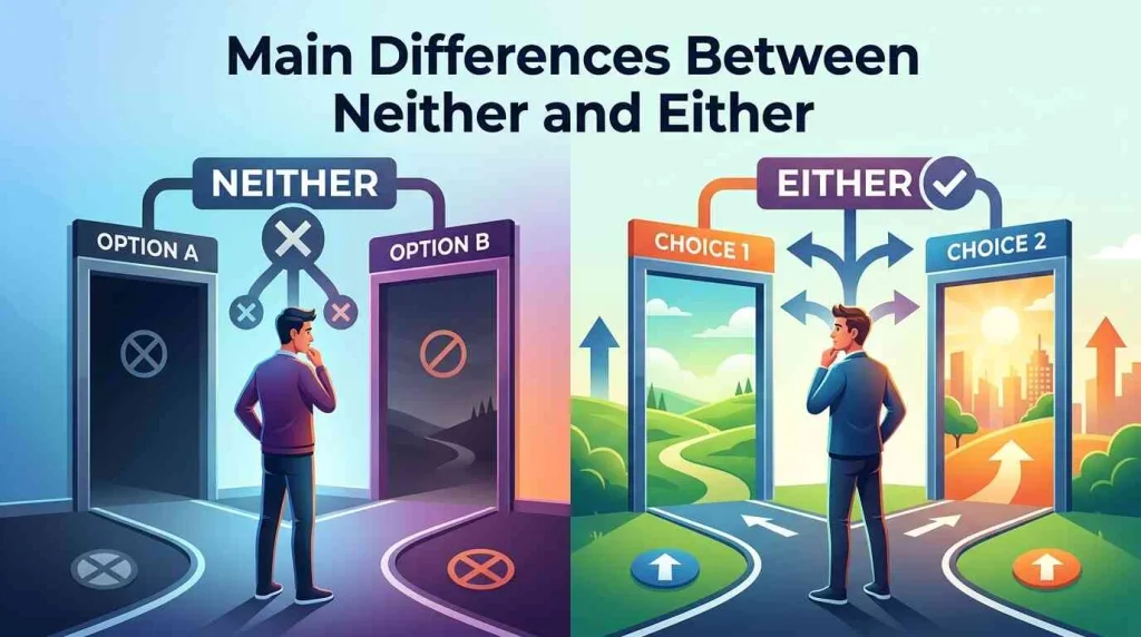 Main Differences Between Neither vs Either
