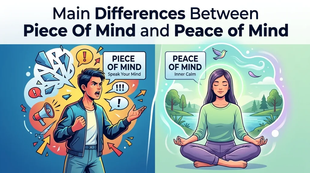 Main Differences Between Piece Of Mind and Peace of Mind