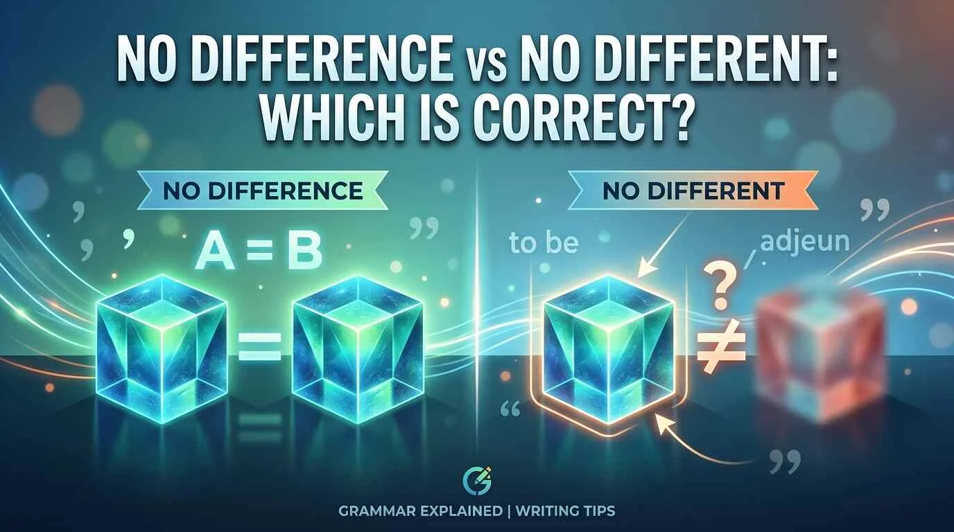 No Difference vs No Different: Which Is Correct?